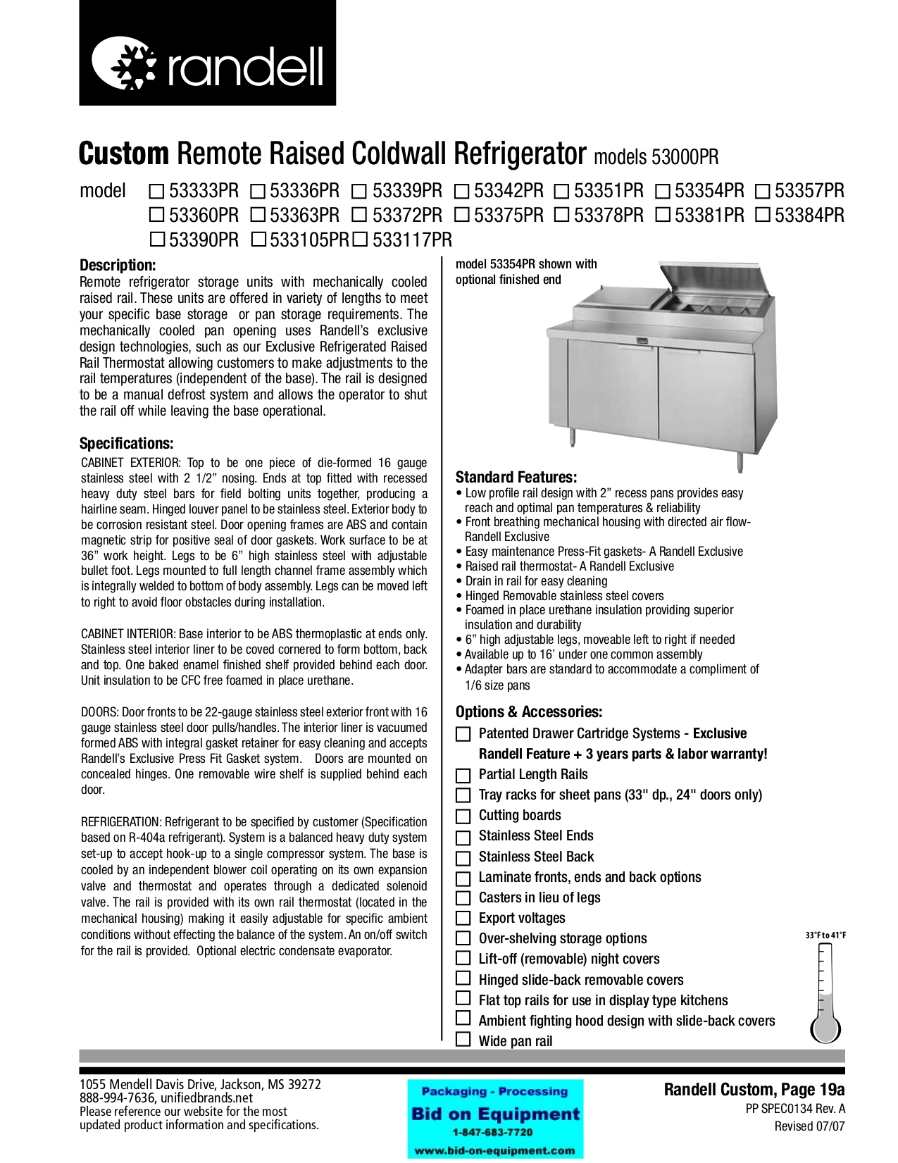 PDF manual for Randell Refrigerator 53384PR